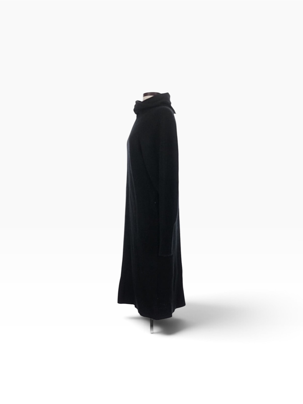 Boss by Hugo Boss XS wool alpaca blend Black Turtleneck midi Knit Sweater Dress - Picture 8 of 10
